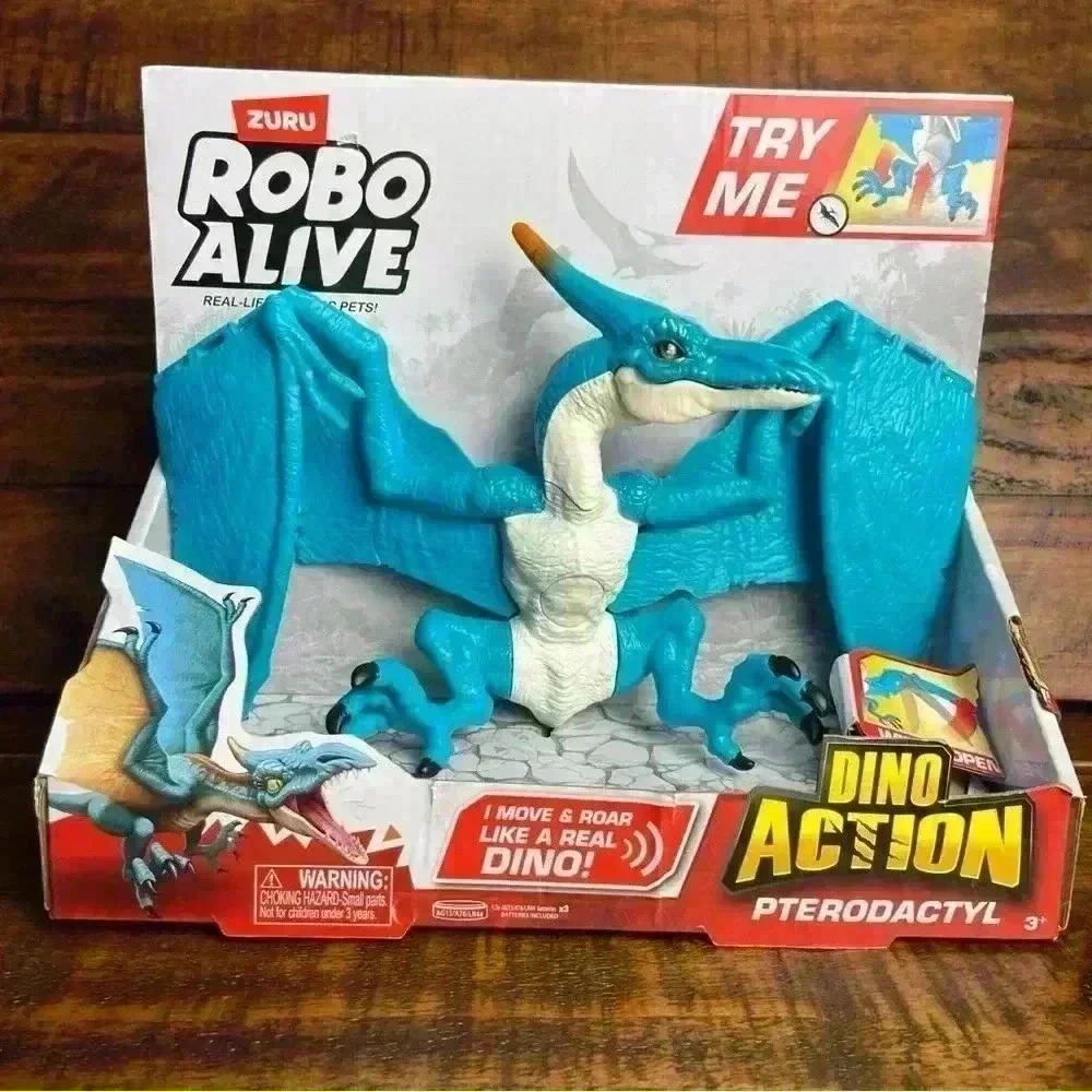 Robo Alive Dino Action Pterodactyl by‎ ZURU Wings Open and Roars NEW in box